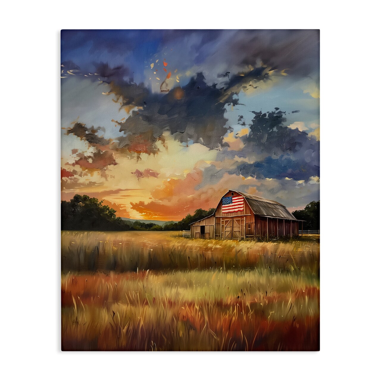 Stupell Industries American Barn at Sunset Canvas Design by Arlington Prints